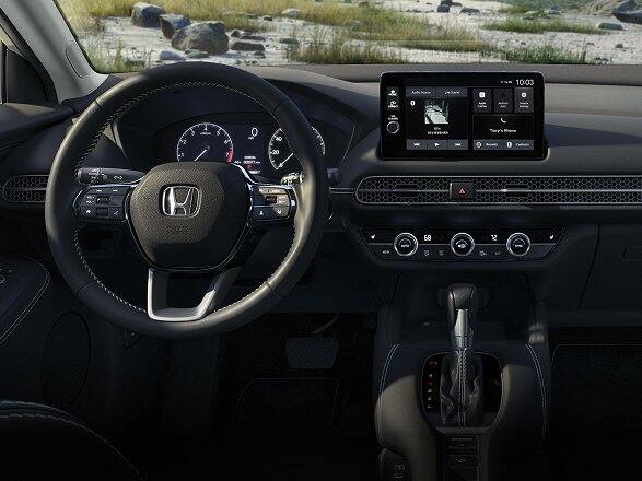 2027 Honda HR-V EX-L interior view looking through dashboard and windshield (Subcompact Crossover SUV).